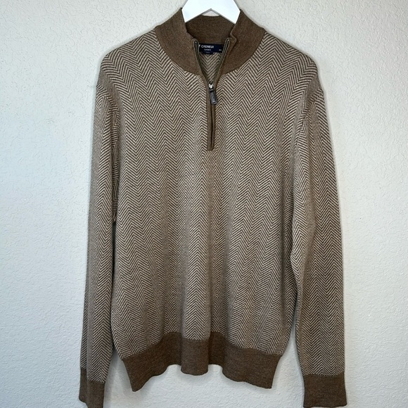 Cremieux Classics Merino Wool 1/4 Zip Men's Pullover Sweater Size Large - Picture 1 of 11